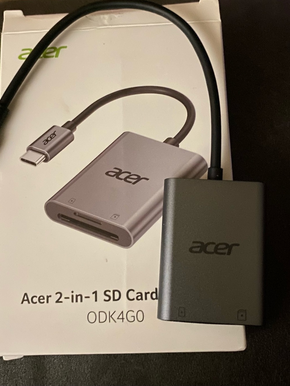 Acer 2-in-1 SD Card Reader Adapter - Gray